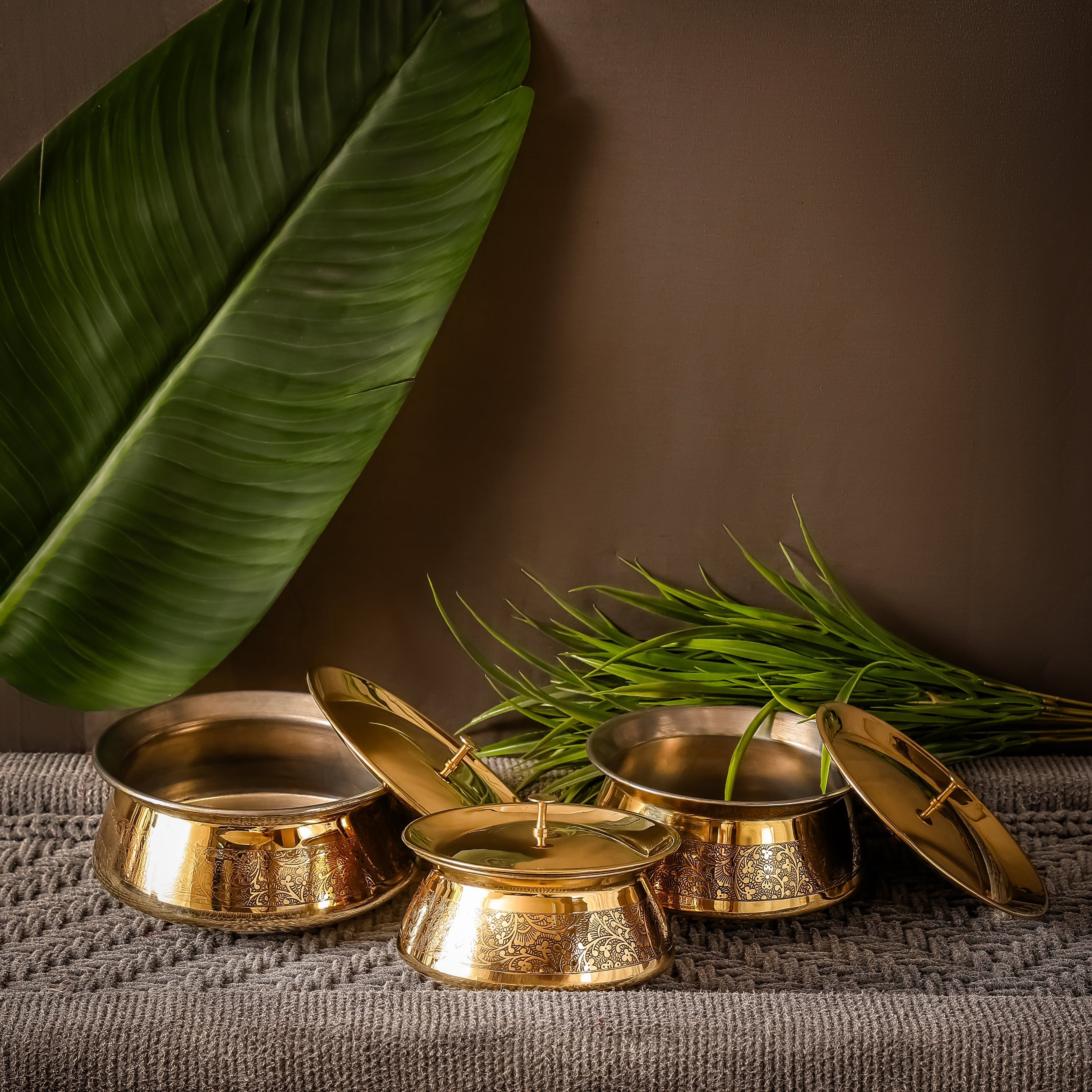 Brass Handi with Lid | Maharaja Design |Traditional Cookware | Naturally Non-Toxic & Sustainable