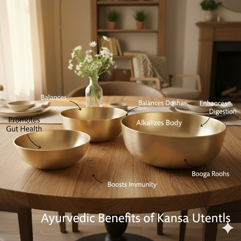 Plain Serving Bowls - Kansa Set of 3 Bowls