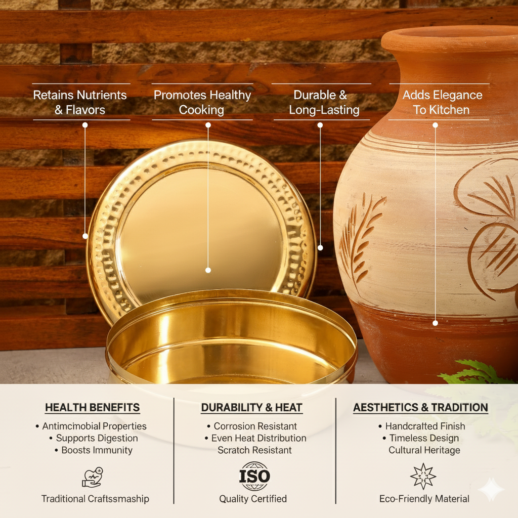 Brass Roti Box / Chapati Box | Big | Non Toxic