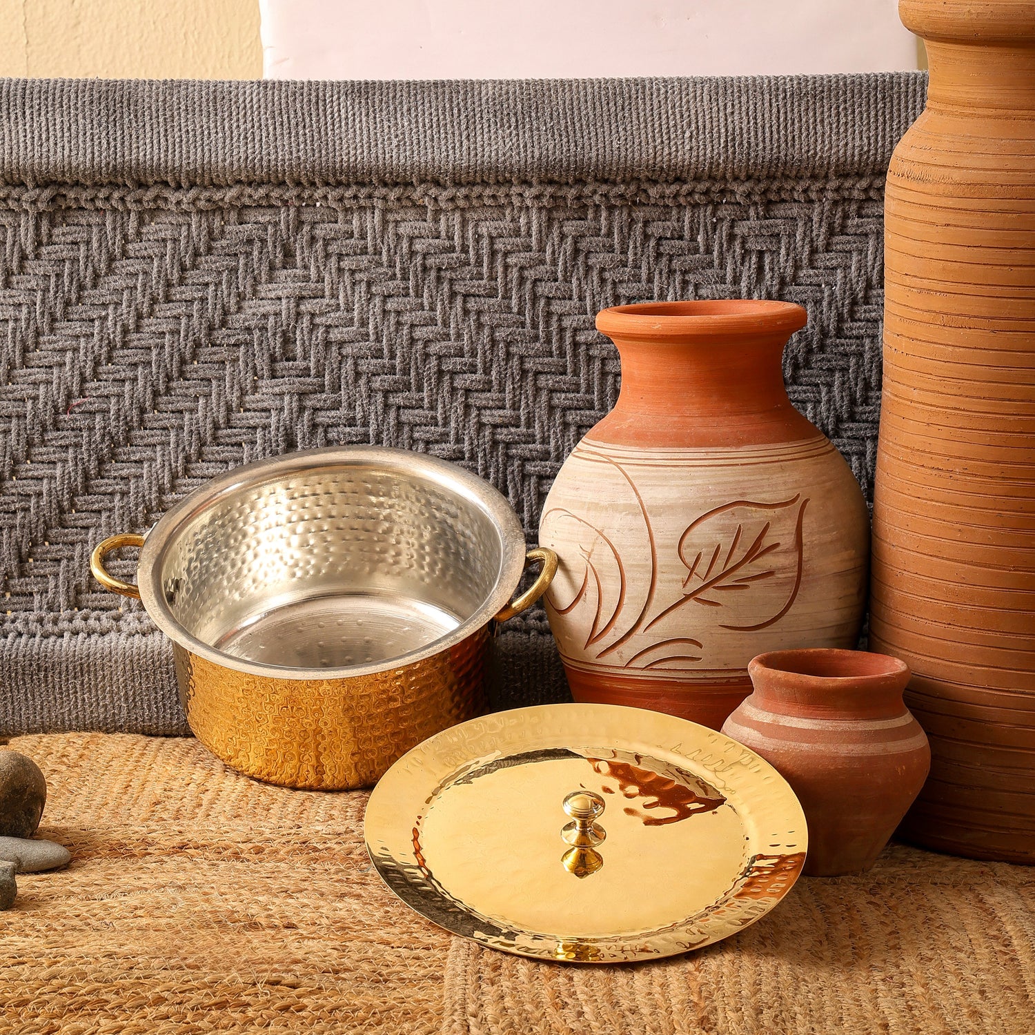 Brass Patila | Toxin-Free &amp; Sustainable | Handcrafted Traditional Cookware | With Lid