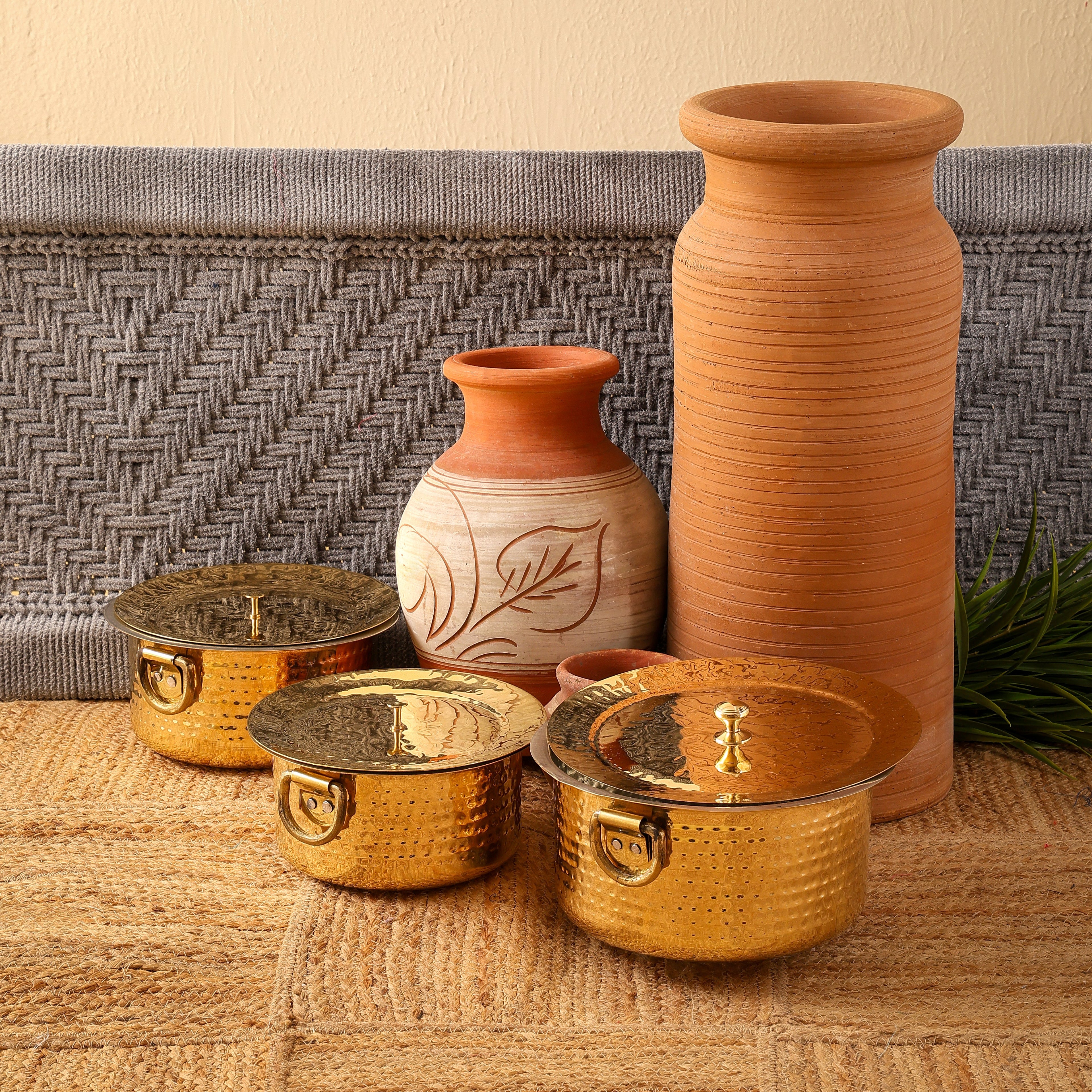Brass Patila | Toxin-Free &amp; Sustainable | Handcrafted Traditional Cookware | With Lid
