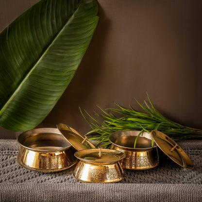 Brass Handi with Lid | Maharaja Design |Traditional Cookware | Naturally Non-Toxic &amp; Sustainable