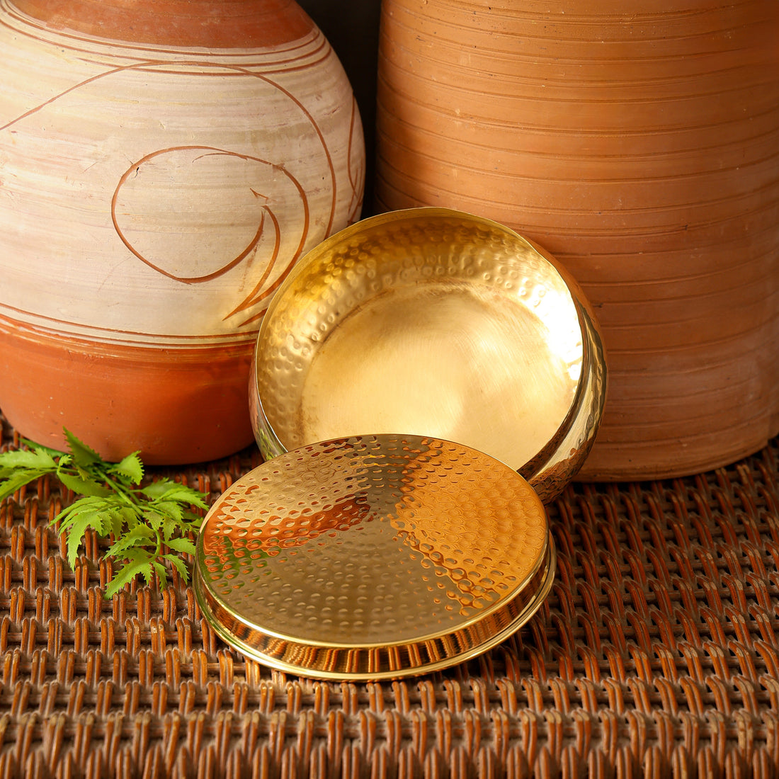 Brass Roti Box / Chapati Box | Hammered Box | Non Toxic