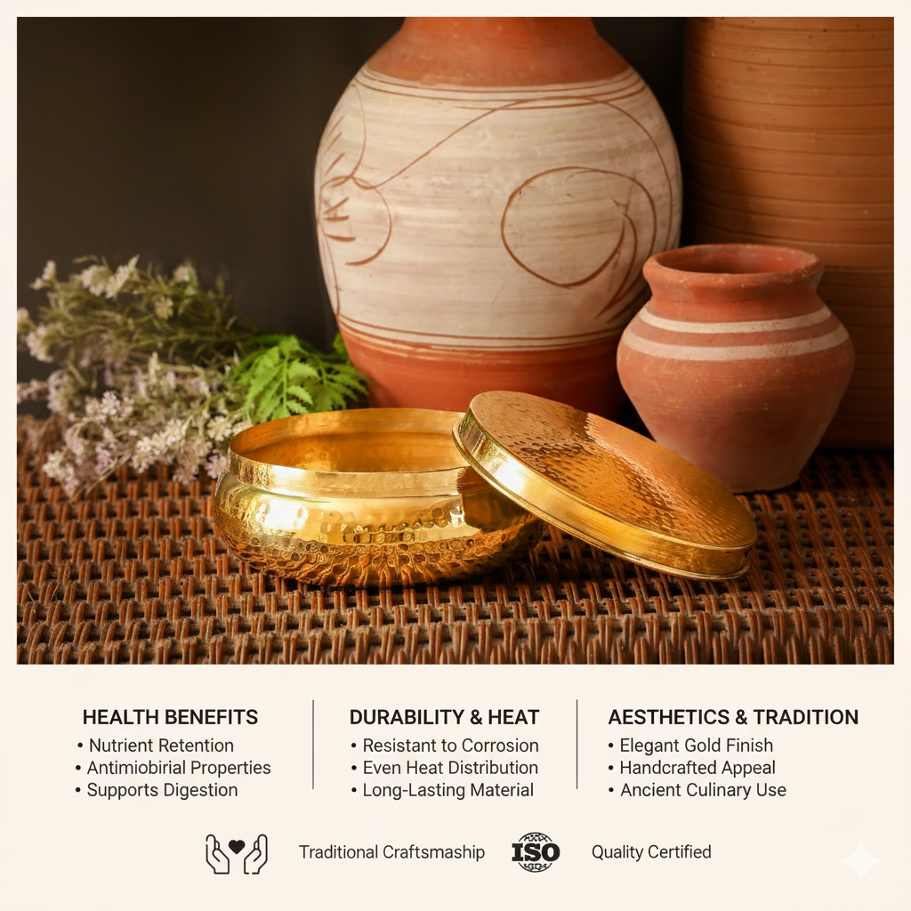 Brass Roti Box / Chapati Box | Hammered Box | Non Toxic