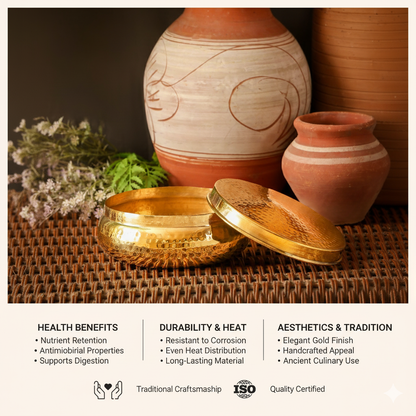 Brass Roti Box / Chapati Box | Hammered Box | Non Toxic
