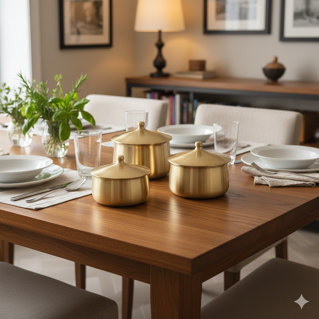 Sun Serving Bowls Pure Kansa Set of 3 pcs