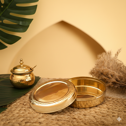 Brass Roti Box / Chapati Box | Big | Non Toxic