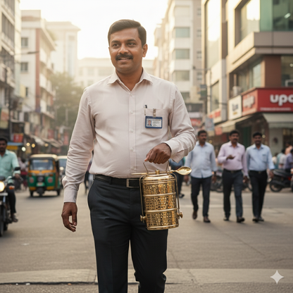 Brass Tiffin Box with 3 Compartments &amp; Spoon | Toxin-Free | Sustainable &amp; Handcrafted
