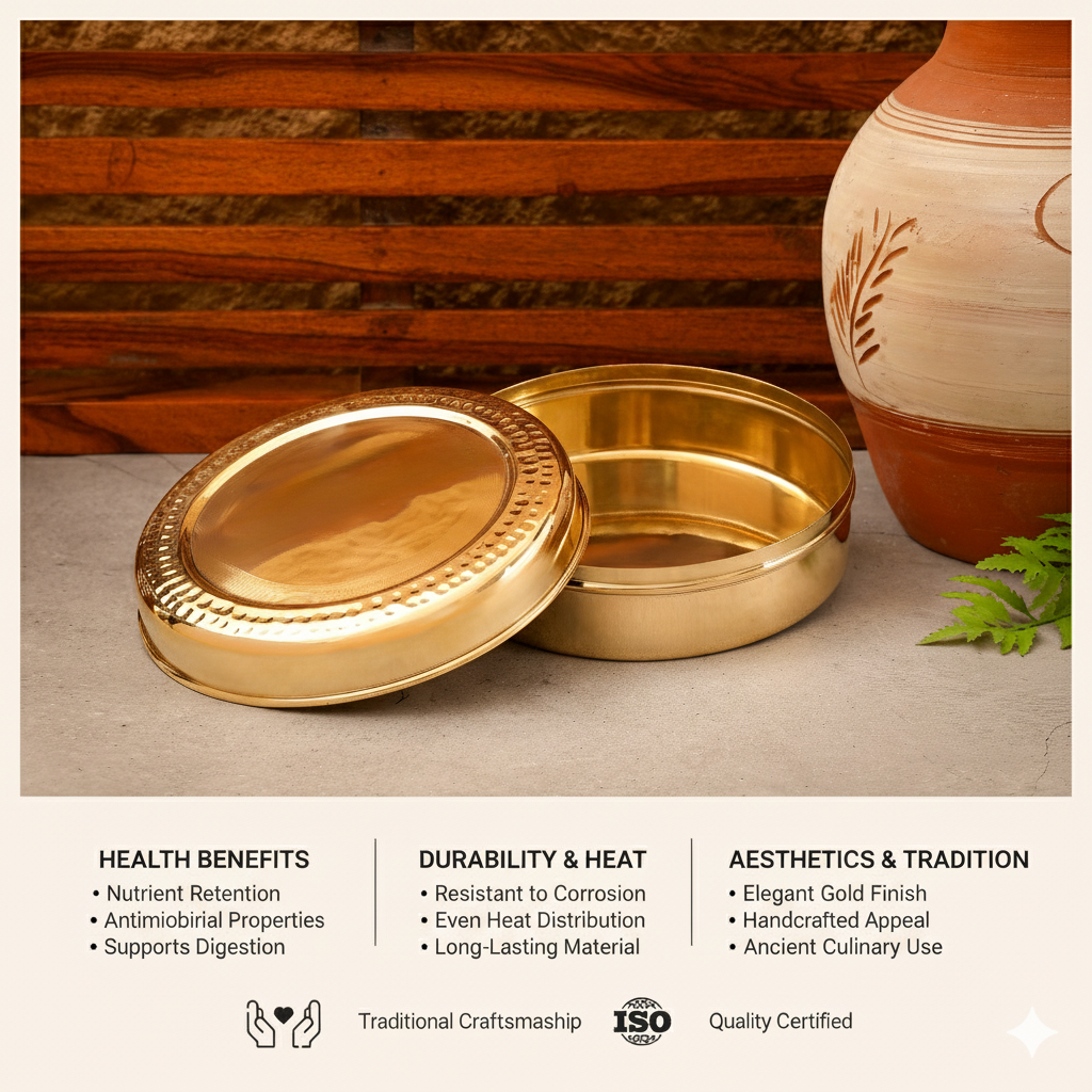 Brass Roti Box / Chapati Box | Big | Non Toxic