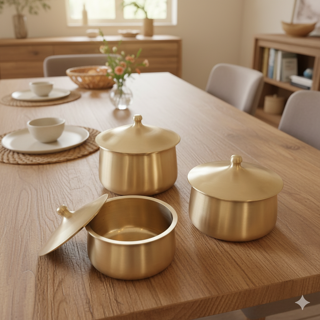 Sun Serving Bowls Pure Kansa Set of 3 pcs